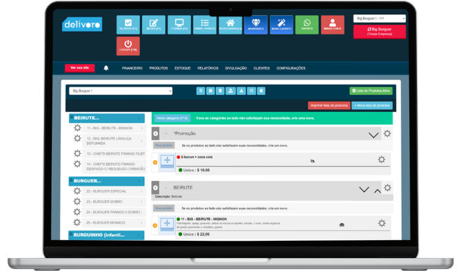 Painel de pedidos centralizados